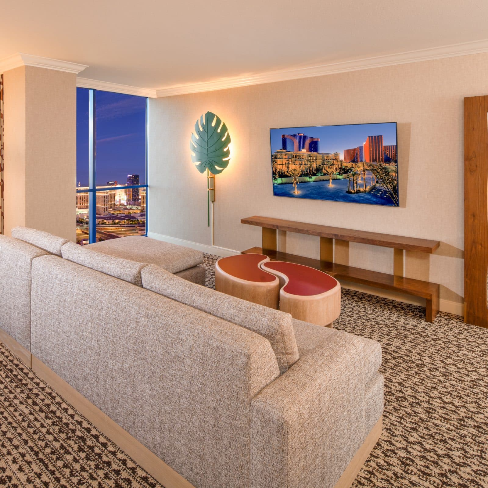 Remodeled Suite with Separate Living Area including Sectional Sofa with Queen-Sized Pull-out Bed at Rio Hotel & Casino Las Vegas