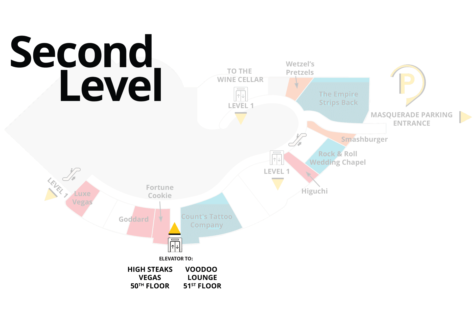 Map to High Steaks Vegas at Rio Las Vegas