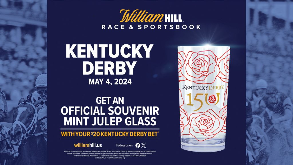 William Hill Kentucky Derby Mint Julep Souvenir Glass